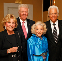Sally and Dick Robinson with Hermé de Wyman Miro, an Ambassador of the Society for the Preservation of the Great American Songbook, and Jack Jones, Honorary member of the Board of Advisors for the Society. Photo by CORBY KAYE’S STUDIO PALM BEACH